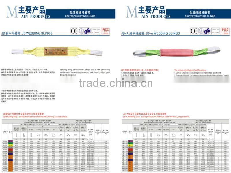 EN 1492-1 CE&GS one way webbing sling & webbing sling lifting sling belt