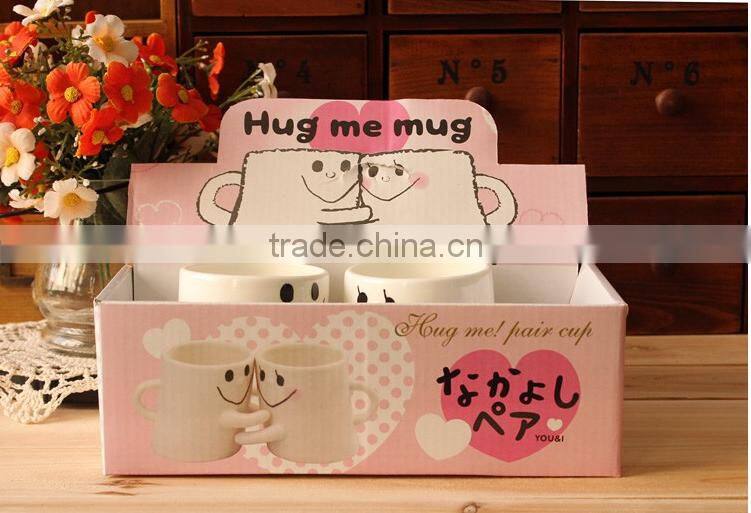 creative simple barrel shape of white120 oz carved sakura gift ceramic coffeee mug with lid