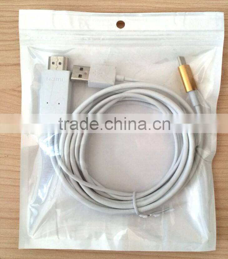 2016 Whosale MHL type-c cable HDTV video cable metal cable for type-c cable HDTV cable