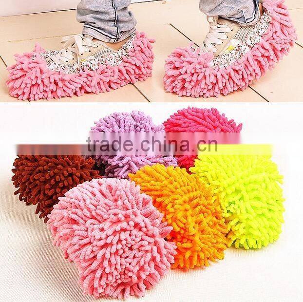 Hot sale polyester cleaning slipper shoes/ mop floor wipe dust slipper /floor Cleaner Cleaning Slippers Cover