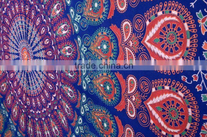 Blue Mandala Tapestry Wholesaler Indian Wall Hanging Tapestry Bedspread Throw Large Wholesale Hippie Bohemian Mandala Tapestry