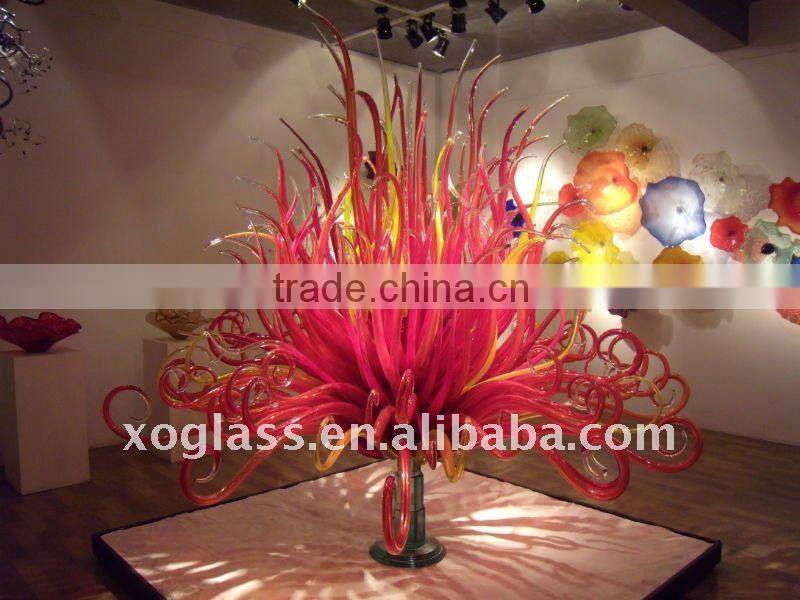 art glass sculpture xo-90088 and hand blown glass sculpture with unique design