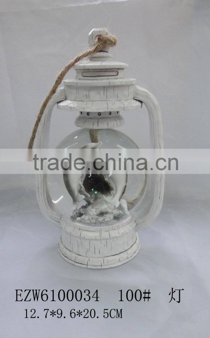 New Design Decoration Animal Lantern Garden Glass Dolphin