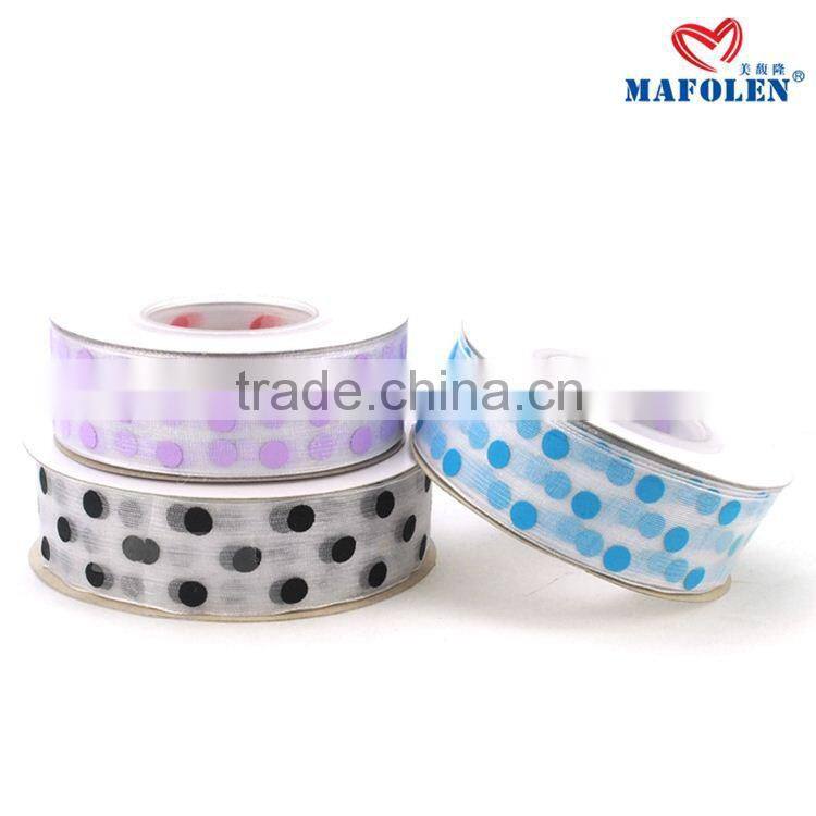 Cheap price 4cm custom printed dot wholesale deco poly mesh for dresses