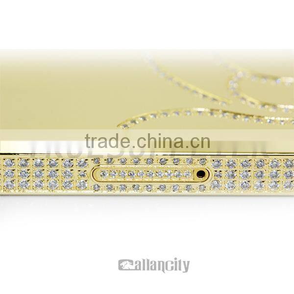 New design for Samsung rose gold middle plate with diamond for samsung s6 grand housing