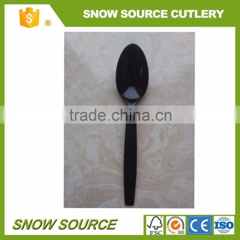 Heavy weight disposable black PS material plastic cutlery sets