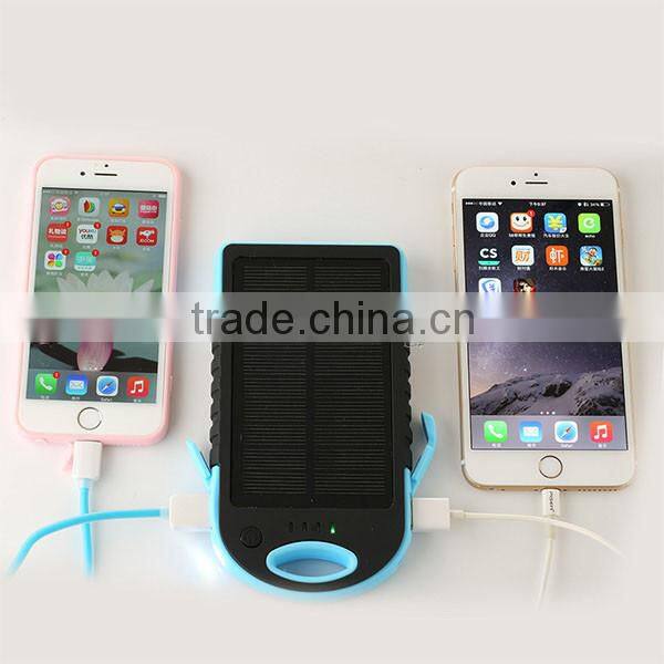3000mAh Dual USB Portable Waterproof Solor Charger Power Bank for iPhone for Android Smartphone for iPad