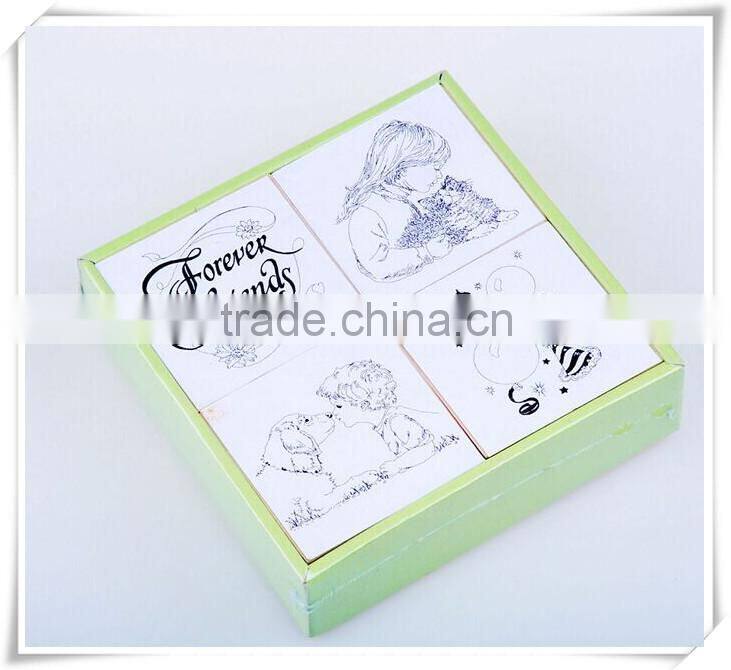 fashionable wooden stamp set for kids