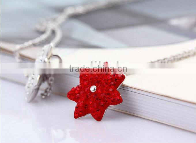 2014 Red north star pendant necklace 10375
