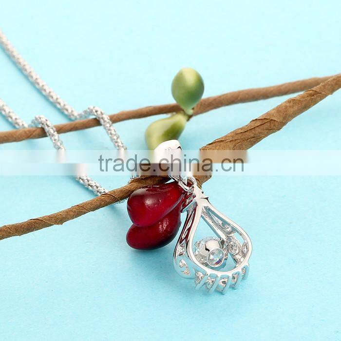 925 Sterling Silver Dancing Stone Pendant Jewelry SPG898W