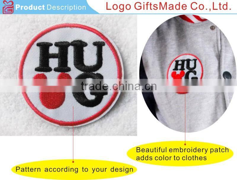 embroidered patch with adhesive back,custom stick-on embroidered patches