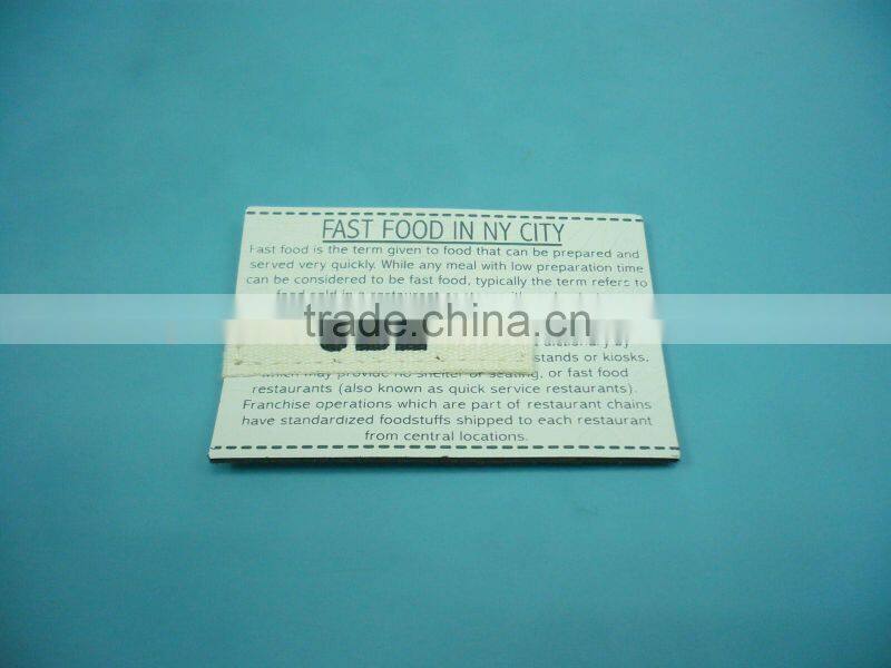 Real leather with clothing label for garment