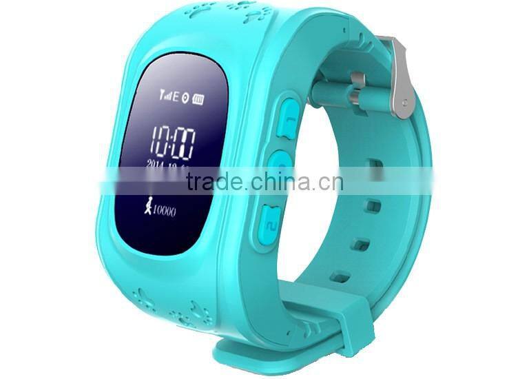 New products for 2016 waterproof wrist watch gps tracking device for kids Q50 with two way communication