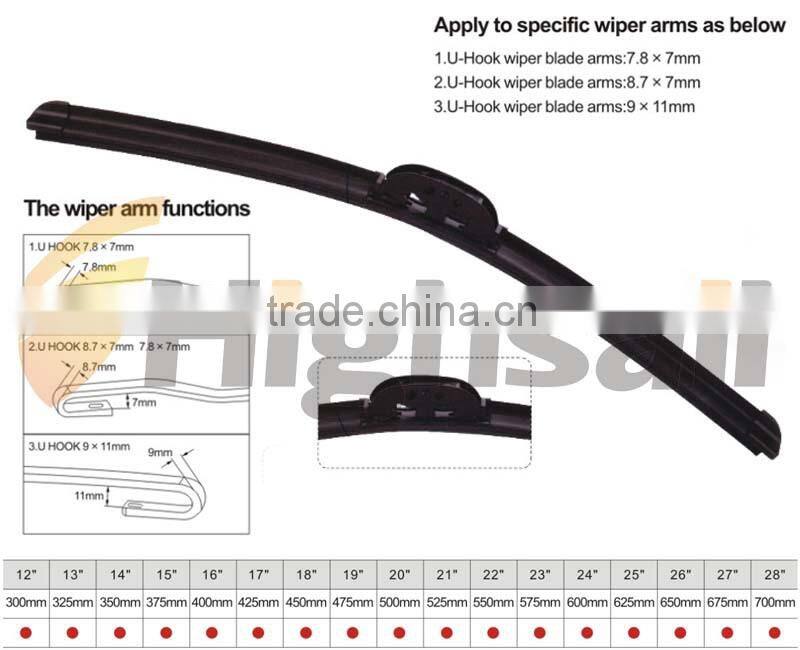 u hook type high quality wiper blade