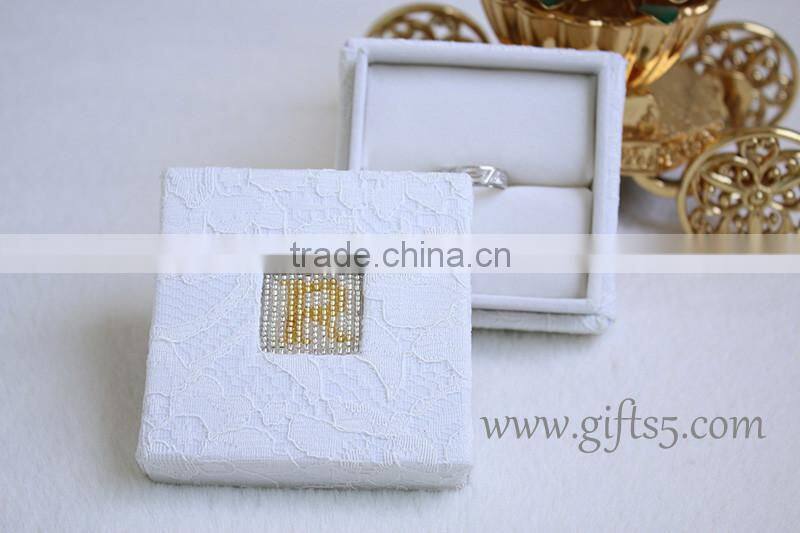 Handmade Unique Bead wedding ring box with beaded name plate of R