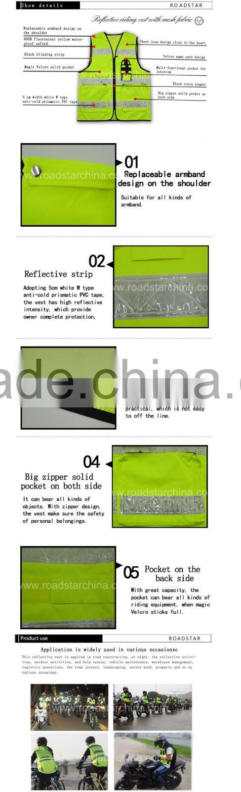 with pocket high visibility reflective safety vest