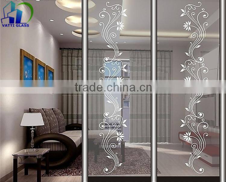 10mm thick decorative glass partitions etching frosted glass desk partition acid etched glass office partitions