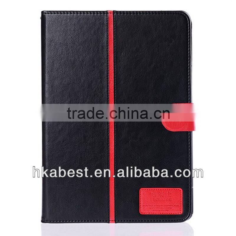 dual color leather protective case for ipad air,pu stand leather case for ipad 5