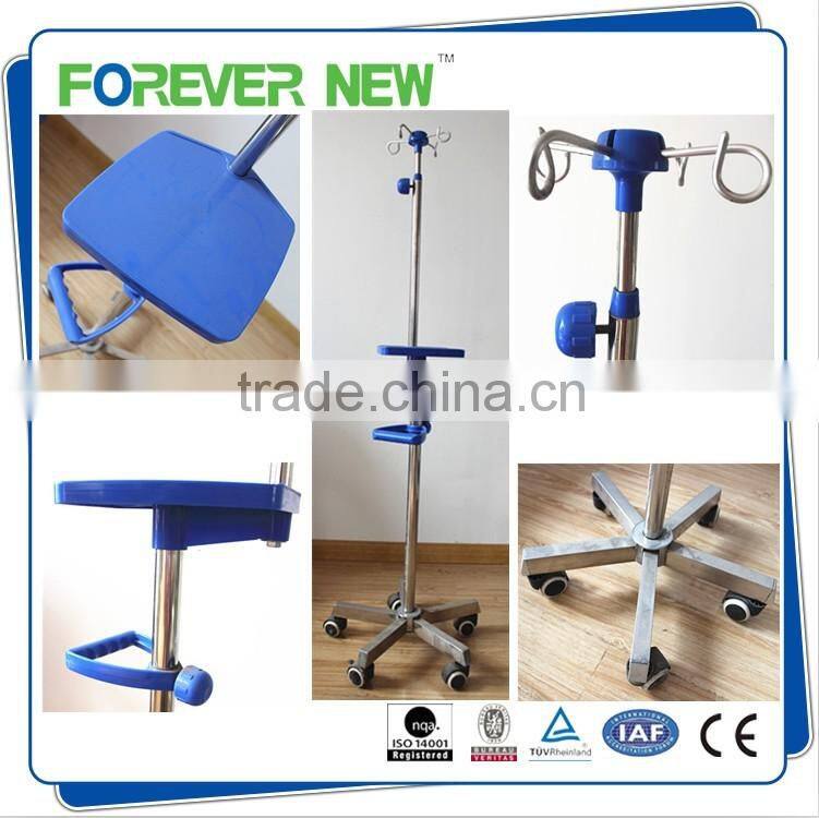 YXZ-027E CE ISO approved high quality stainless hospital iv pole stand