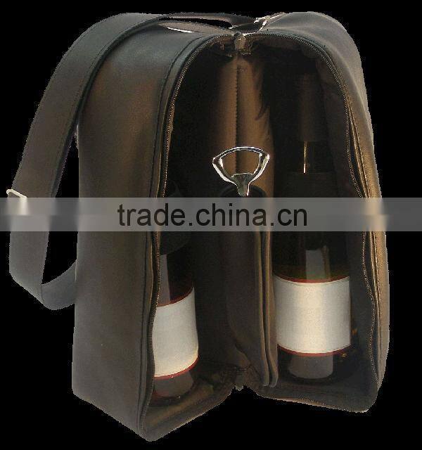 Two bottle Wine Carrying Case Leather Wine Box
