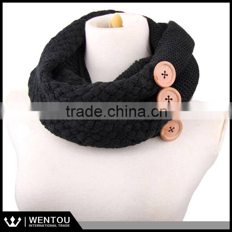 Wholesale Infinity Button knitted scarf