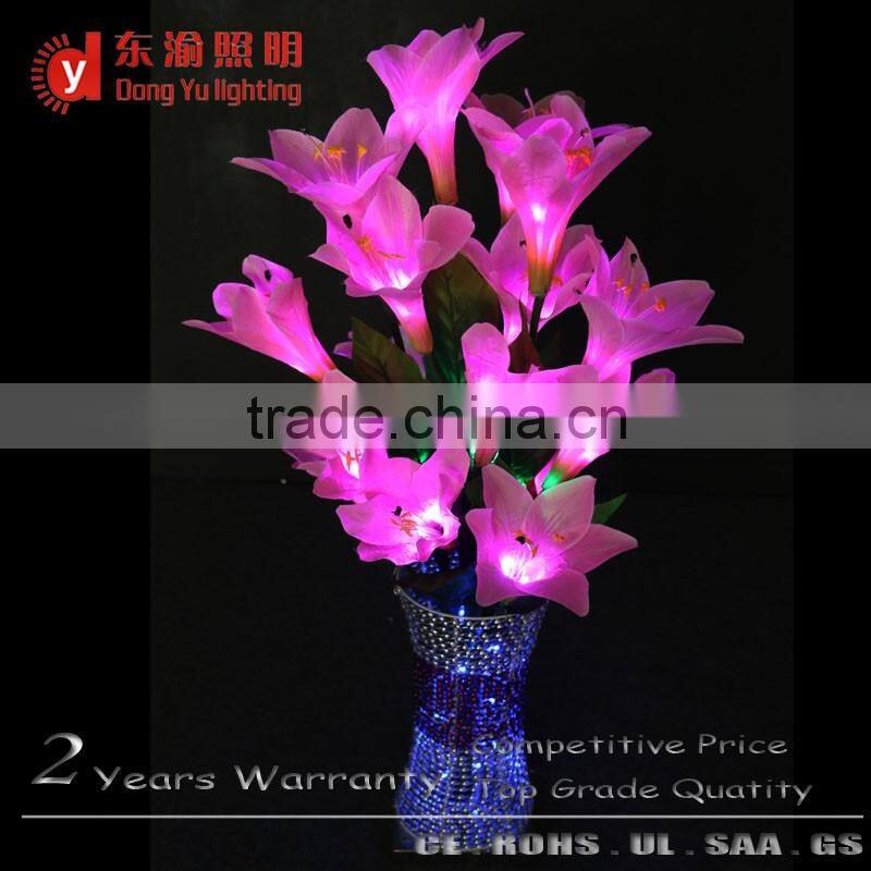 high 90CM artificial led lily branch flower vase lights for table wedding decoration