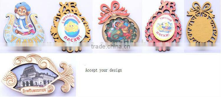wholesale price multicolor design wooden fridge magnet