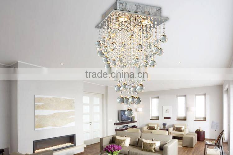 Upside down pyramid type crystal ceiling light