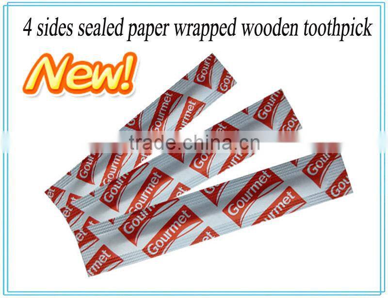 2016 new product 4 sides paper wrapped toothpick for lowest price