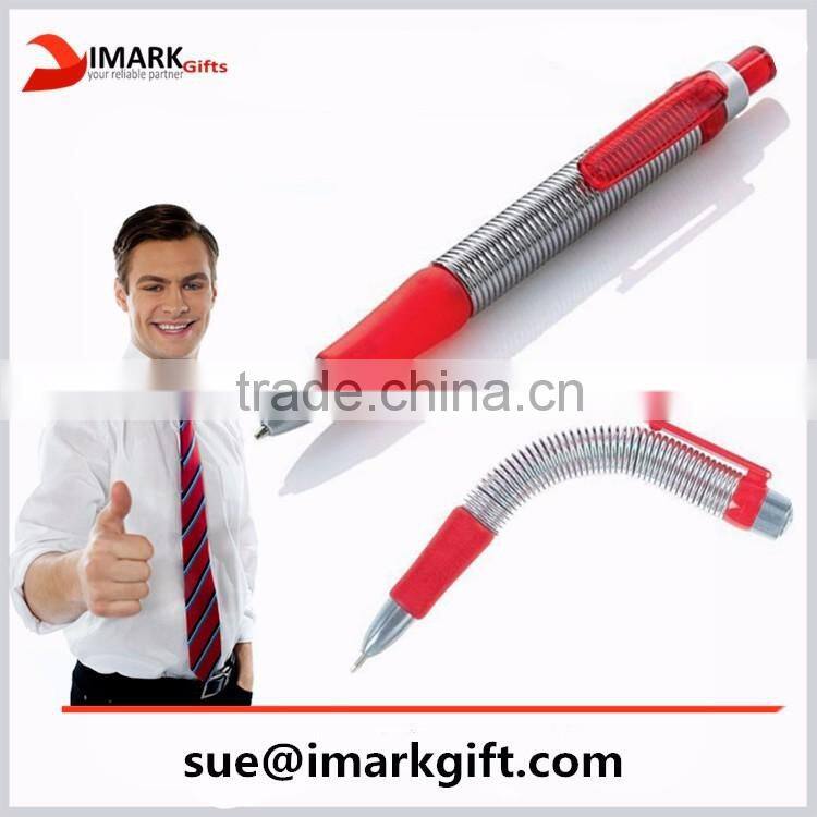 Modern design metal spring ball pen new style promotion ballpoint pen