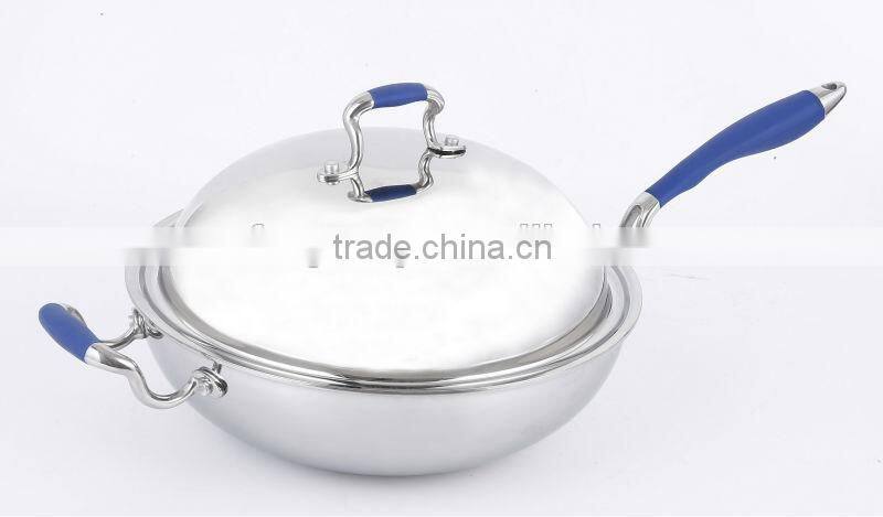 stainless steel wok/pan with bakelite handle with factory price