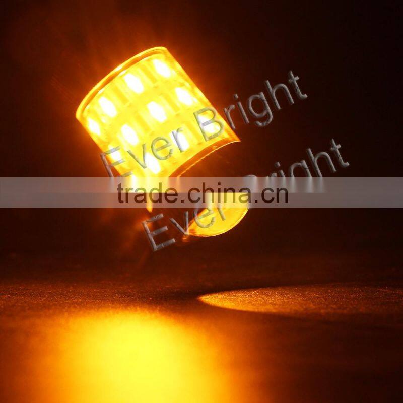 3157 auto led light white& amber 4014 60SMD the third brake light led car turning