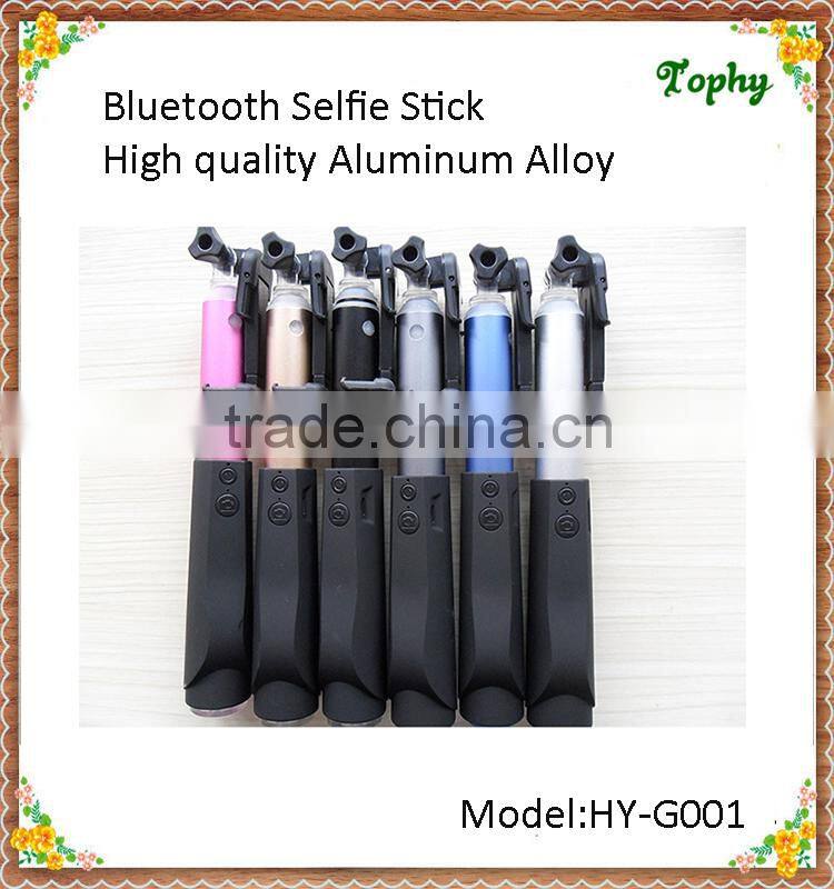 2015 New High-quality Aluminium Alloy Extendable hand held Monopod Bluetooth Selfie Stick Monopo With Shutter For Smartphone