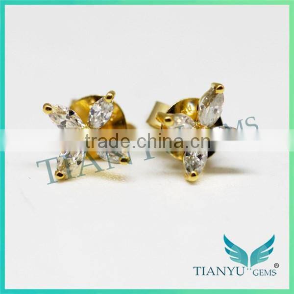 New Style Fashion Earrings Super White Marquise Cut Moissanite Diamond Earrings