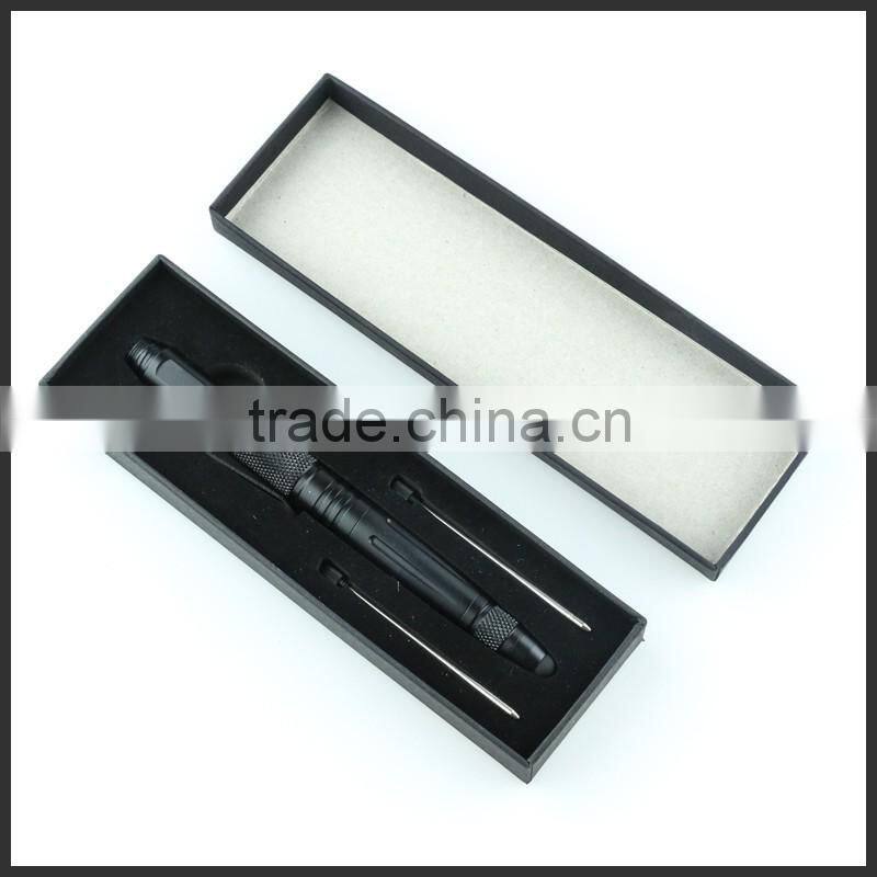Military tactical ball pen with LED flashlight and tactical self defense pen with knives