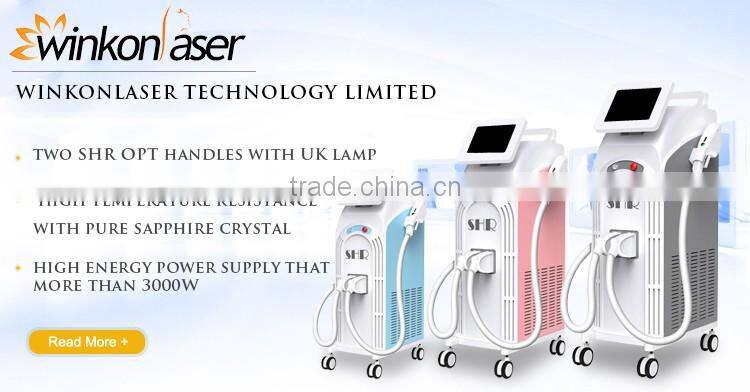 Most effective professional CE approval opt shr ipl elight hair removal machine with good heat dissipation