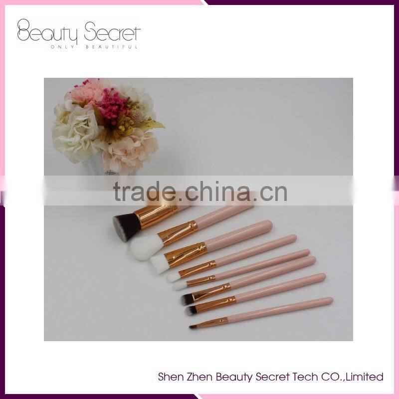 Custom made makeup brushes professional pink mini travel makeup brush set 8pcs