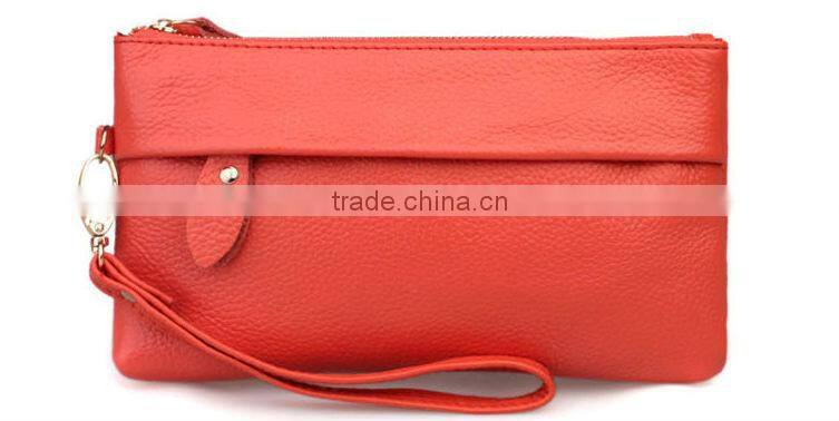 Wholesale Multifunction Women Ladies Genuine Leather Clutch Handbag Small Shoulder Bag Wallet Pouches Purse With Long Chain