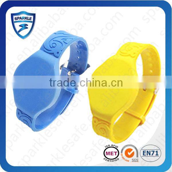 Flexible rainbow color Waterproof ABS rfid Wristband bracelet