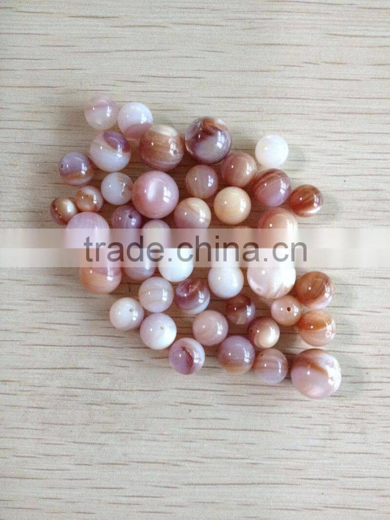 drilled American pink shell beads