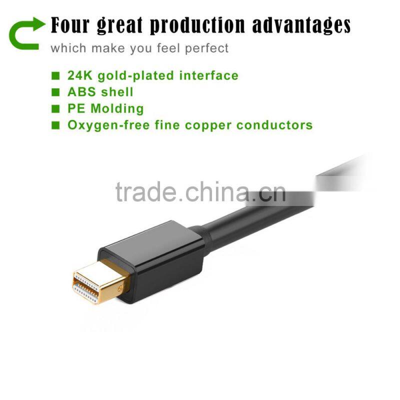 VOXLINK Mini DisplayPort turn VGA / Audio / HDMI 4K 3in1 adapter cable black