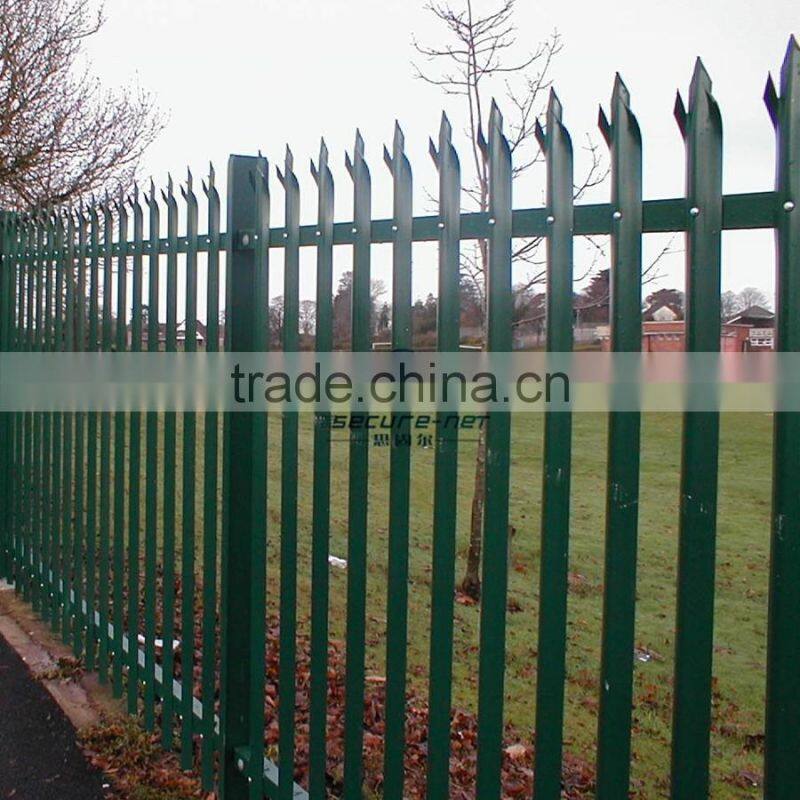China new design D or W shaped powder painted anti climb palisade fence for sale