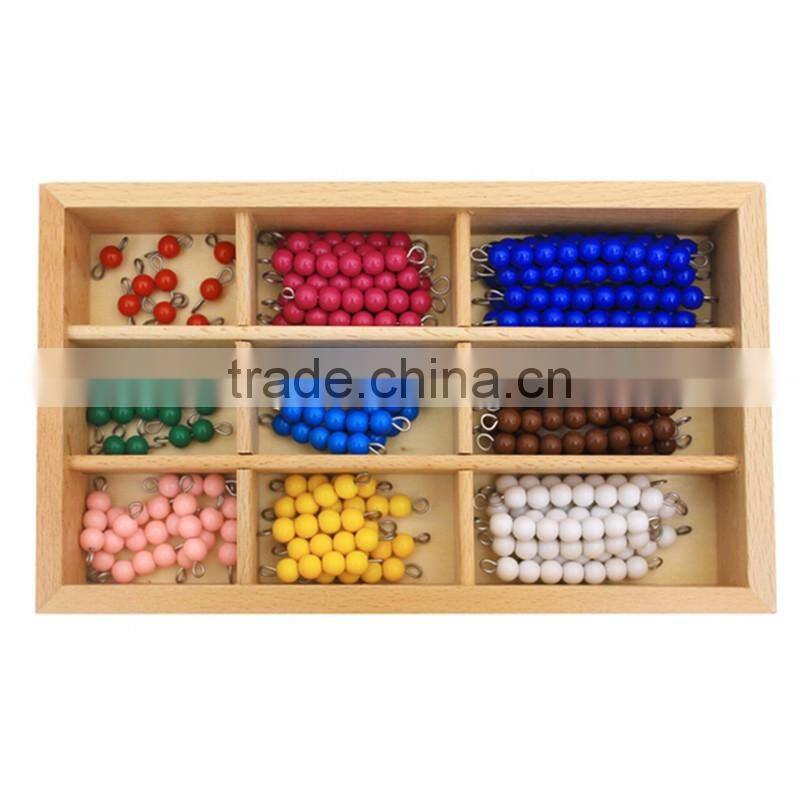 High quality wooden montessori mathematics toy checker board colorful beads