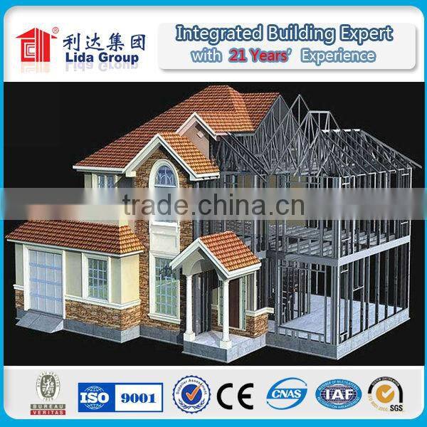 Eco-friendly luxury prefab house villa / Green prefab steel house made in china