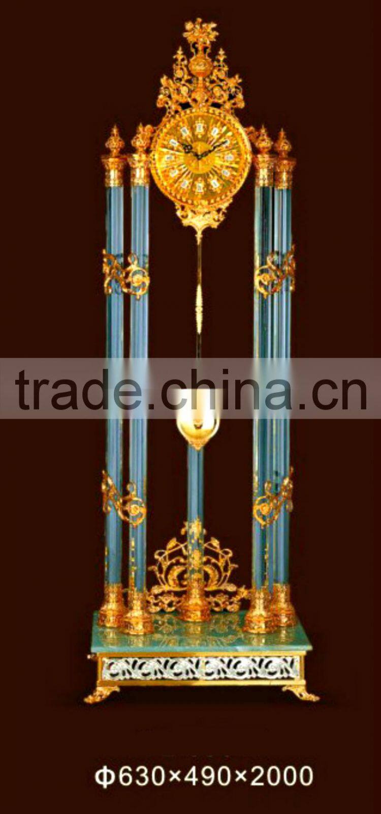 Luxury Crystal Brass Clock, Antique Grandfather/ Floor Clock