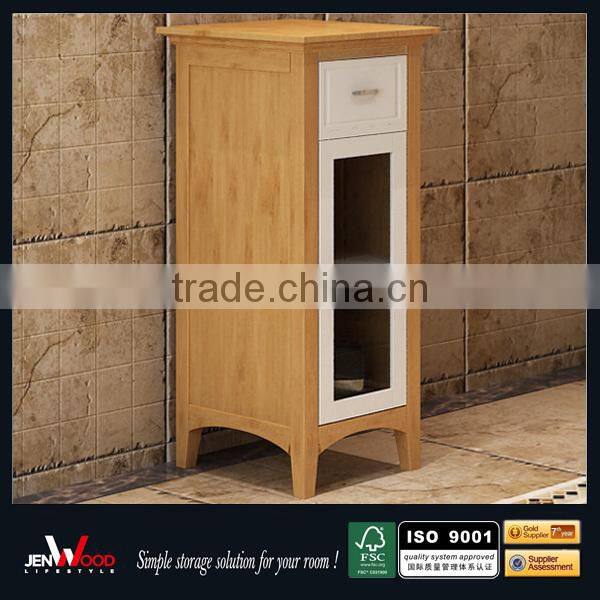 Contemporary design natural finish single door cheap bathroom cabinets