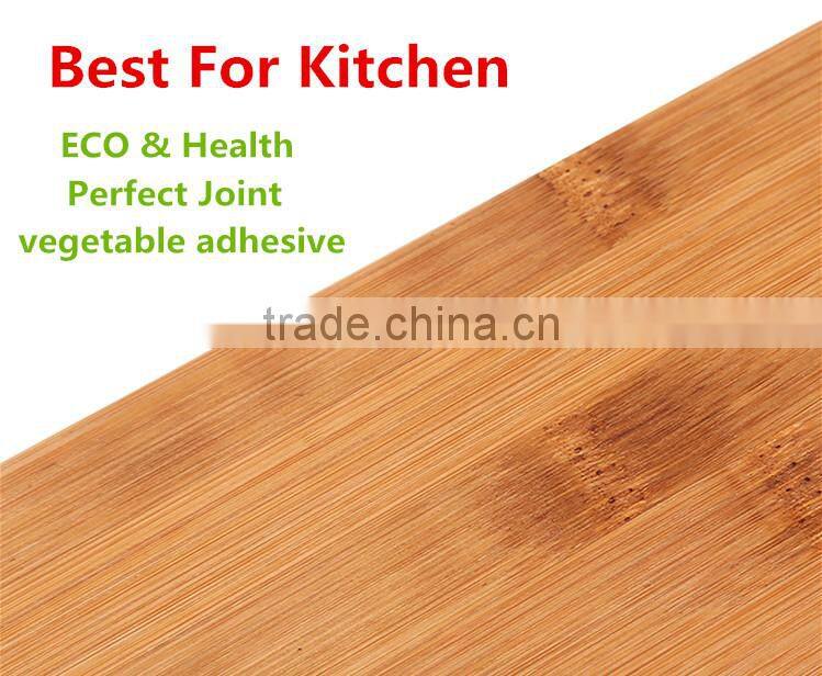 Natural Bamboo Cutting Board with Deep Drip Groove