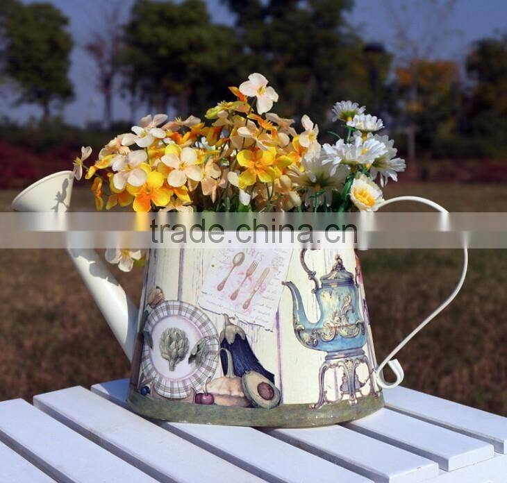 made in china wholesale galvanized mini metal pitcher flower vase