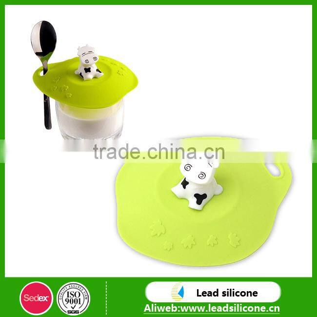 Custom cow silicone cup cover / silicone cup lid / silicone coffee cup cover lid