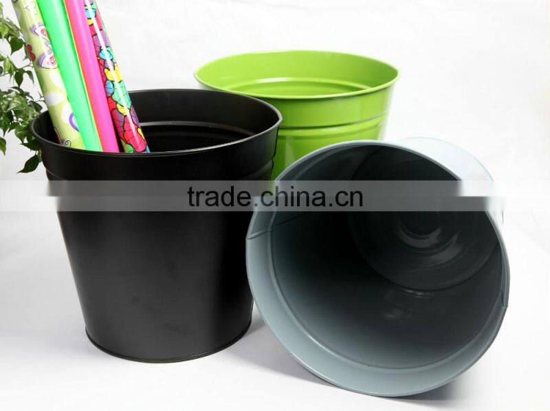 2015 Simple Tin Round Waste Bin Rubbish Bin